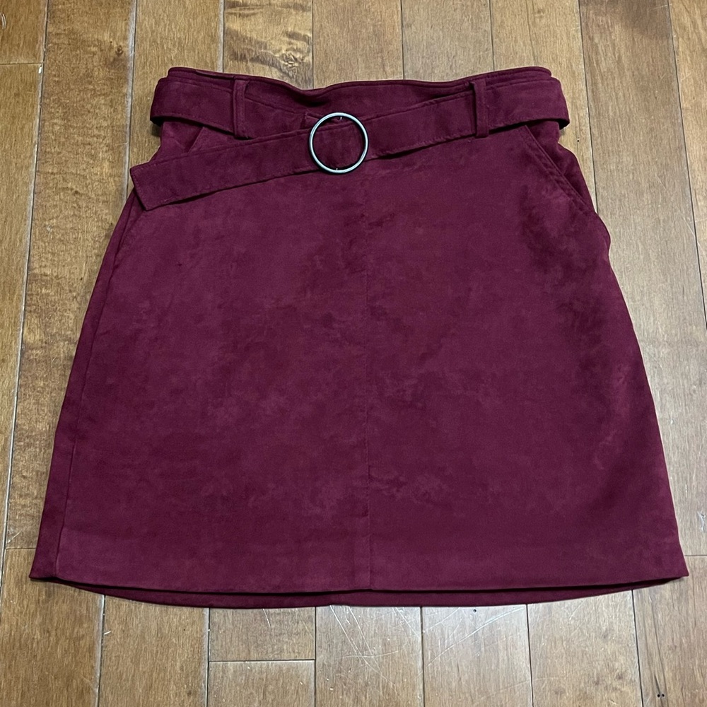 Hollister Burgundy Faux Suede Women’s XS Skirt